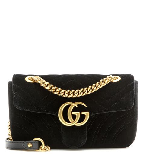 gucci gg marmont mini matelassé zipped shoulder bag in black|gg marmont velvet shoulder bag.